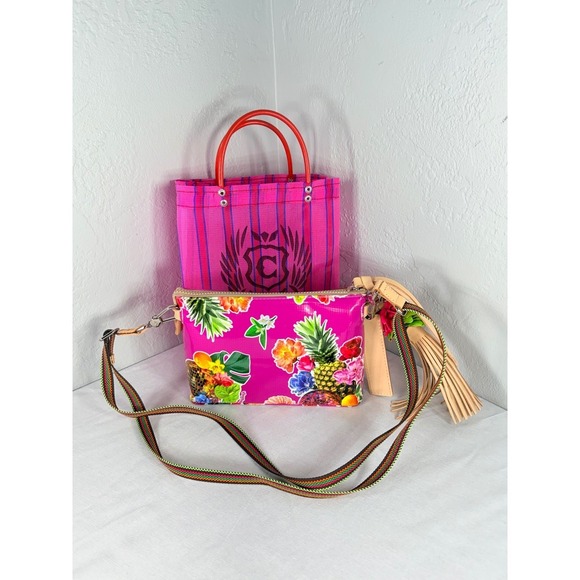 NWT Consuela Birdie Midtown Crossbody + Mesh Tote & Leather Tassel Set Hot Pink - Picture 5 of 9